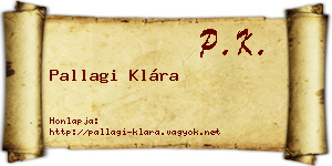 Pallagi Klára névjegykártya