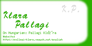 klara pallagi business card